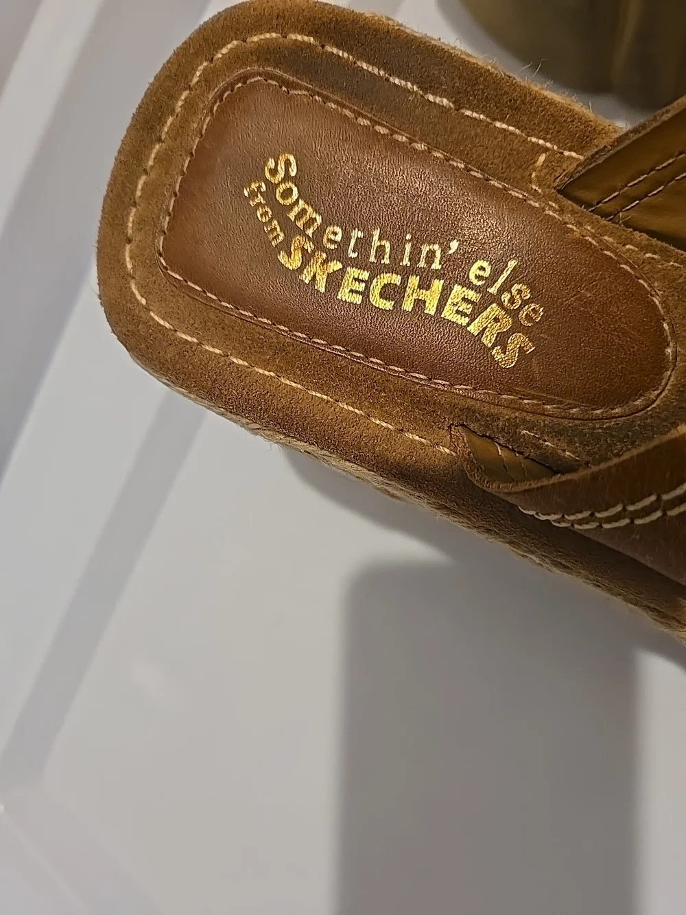 Skechers Brown Espadrille Platform Thong Sandals - Picture 5 of 5